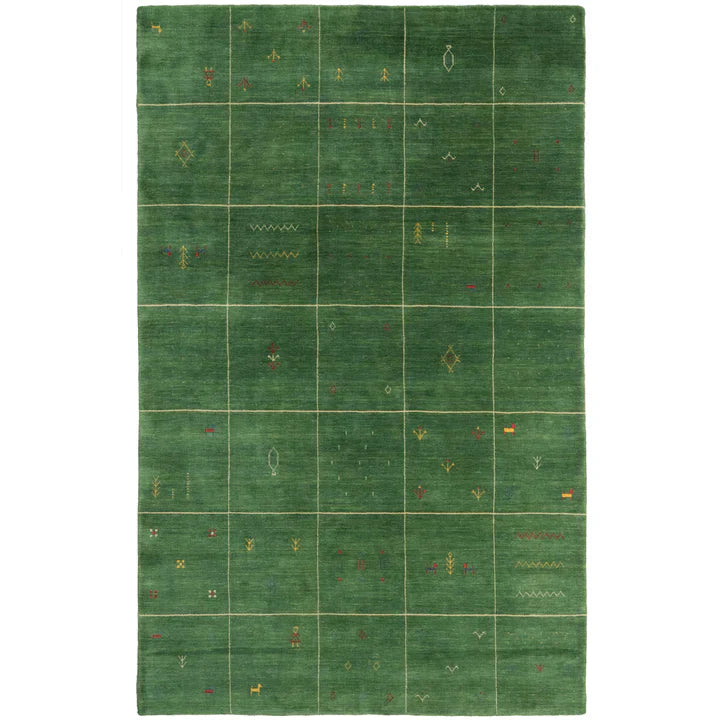 Modern New Zealand wool (5x8) green – Kirishian Rugs