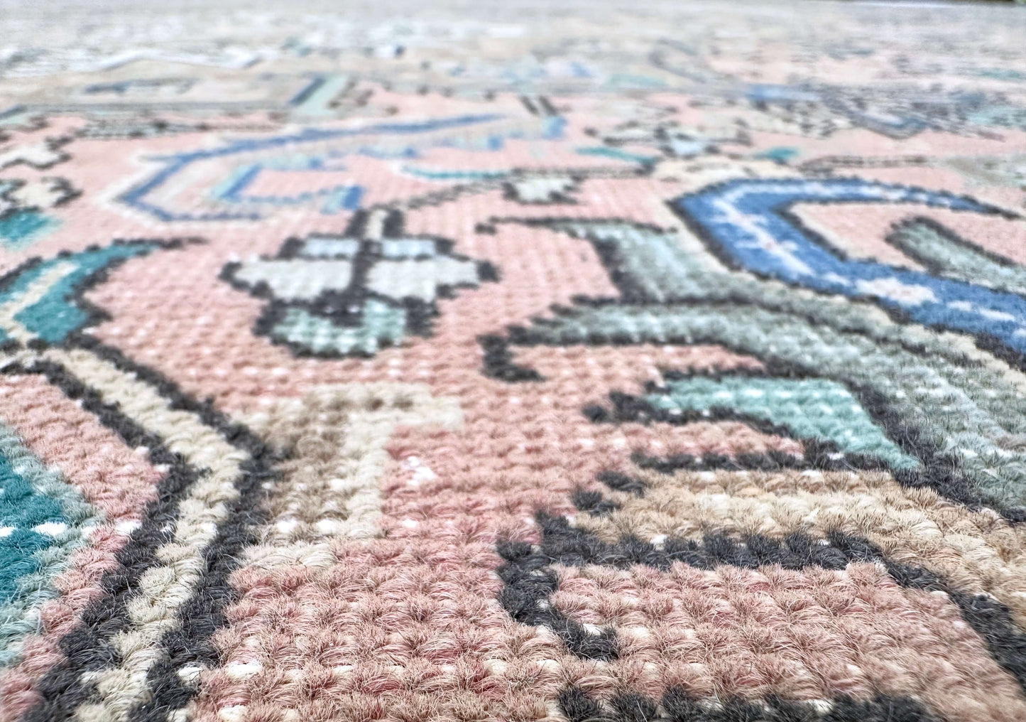 Antiqued Persian Tabriz (9'03"x12'04") pastels