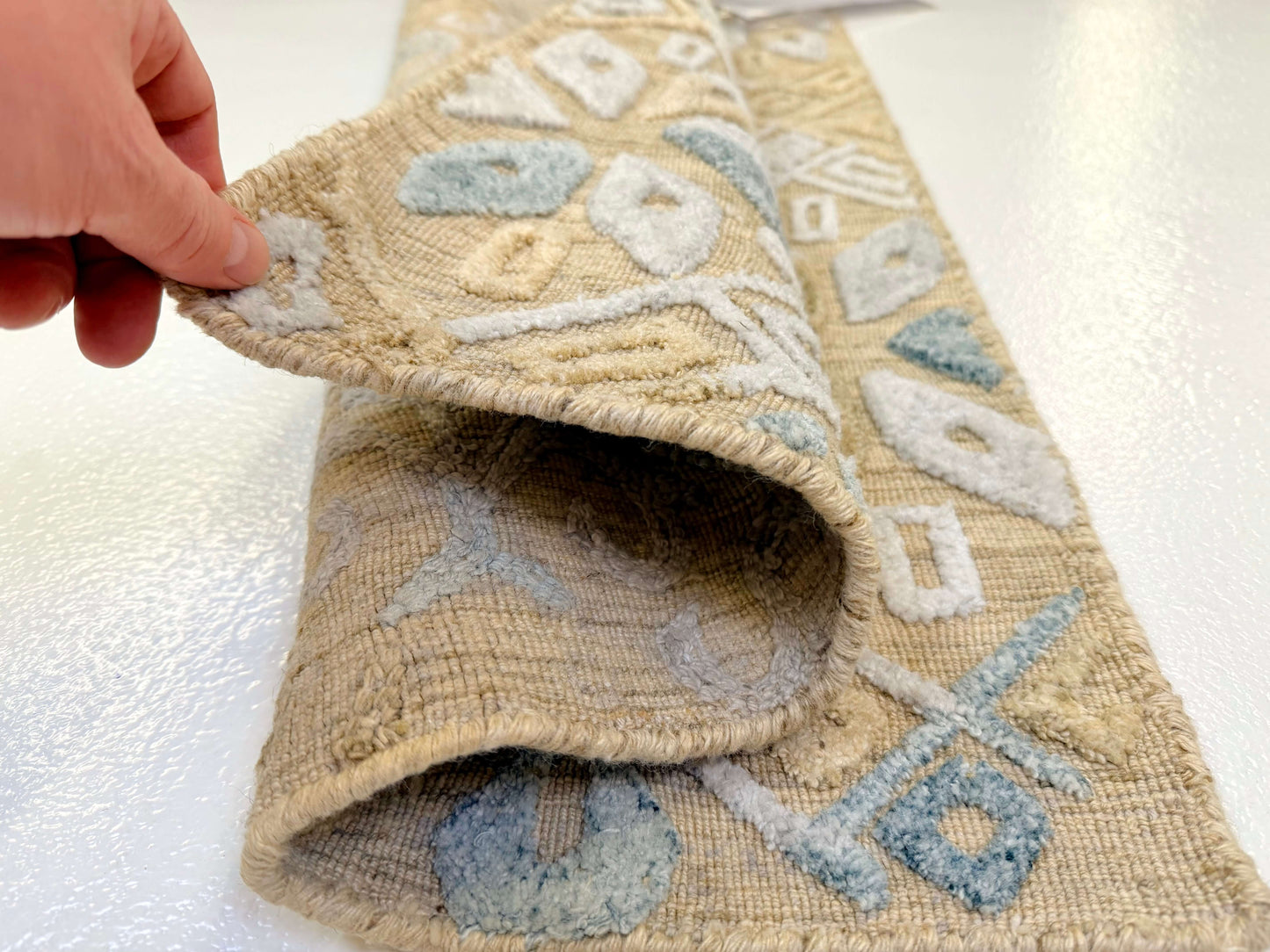 Transitional High/Low Textured (2x3) gold/teal