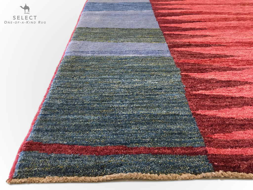 Afghan Gabbeh (8'02"x9'10") red/blue/green