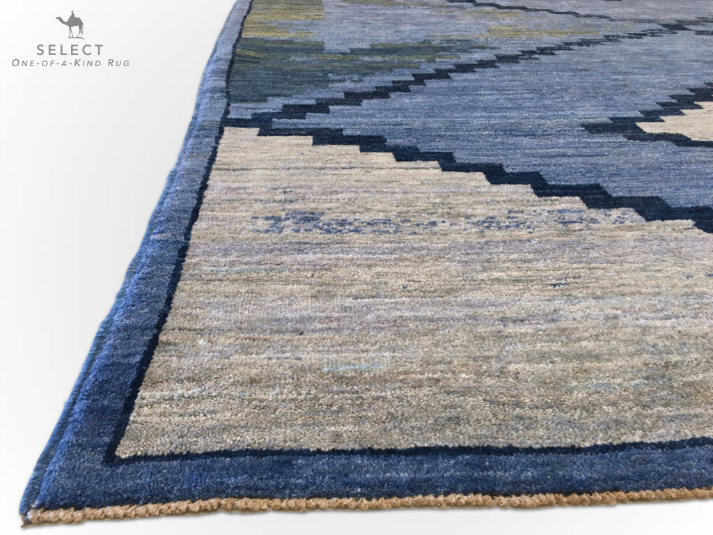 Southwest-Inspired Gabbeh (8'02"x10'04") blues/green