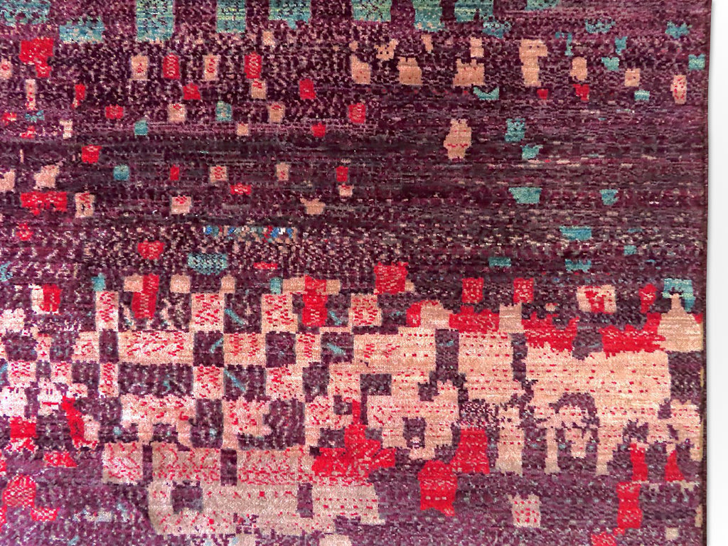 Contemporary Gabbeh (8'01"x10'00") dk.red/red