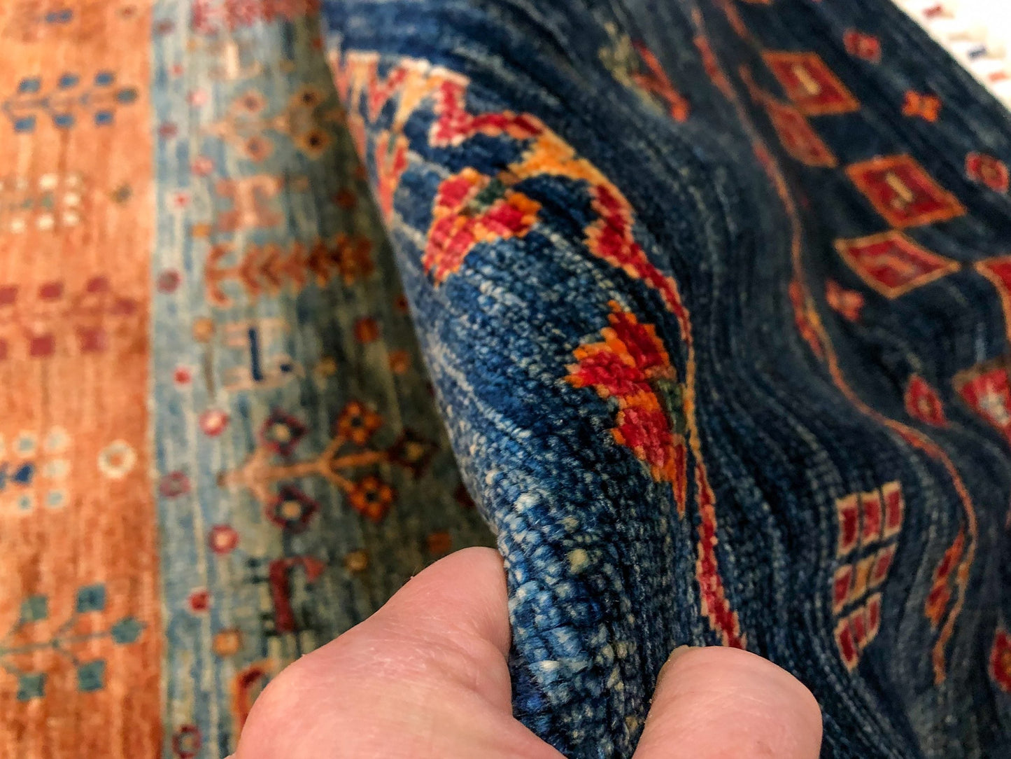 Khorjin/Gabbeh (9'00"x11'09") blue/multicolor