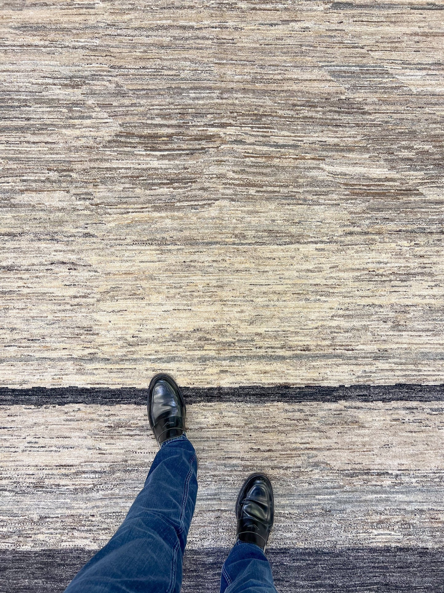 Modern Striped Gabbeh (8'02"x9'11") undyed/natural