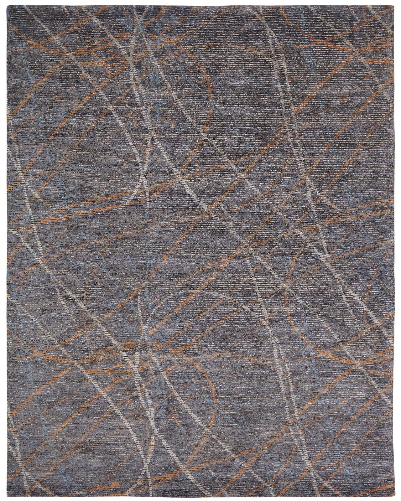 Contemporary textured gray/rust swirl 6x9