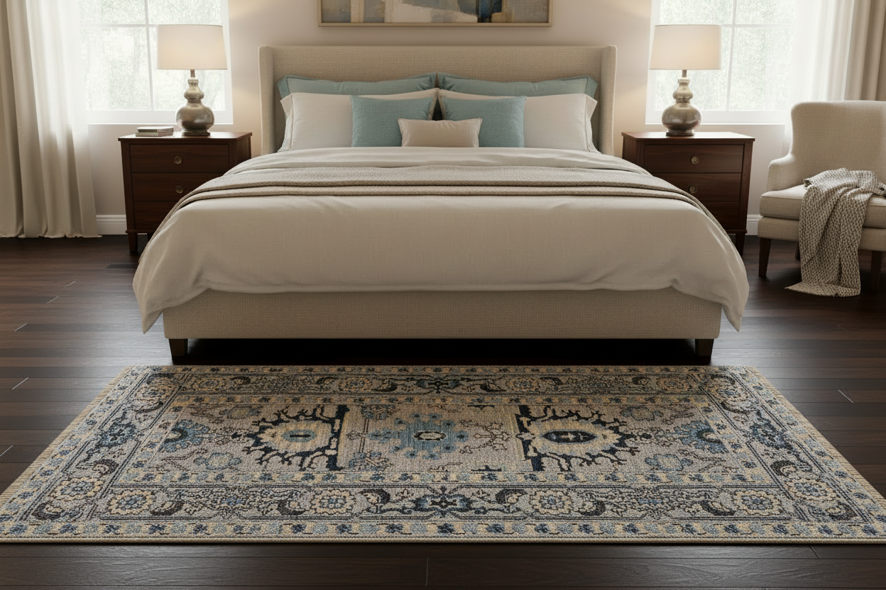 Afghan Serapi veg.dye blue monochrome (2x4)