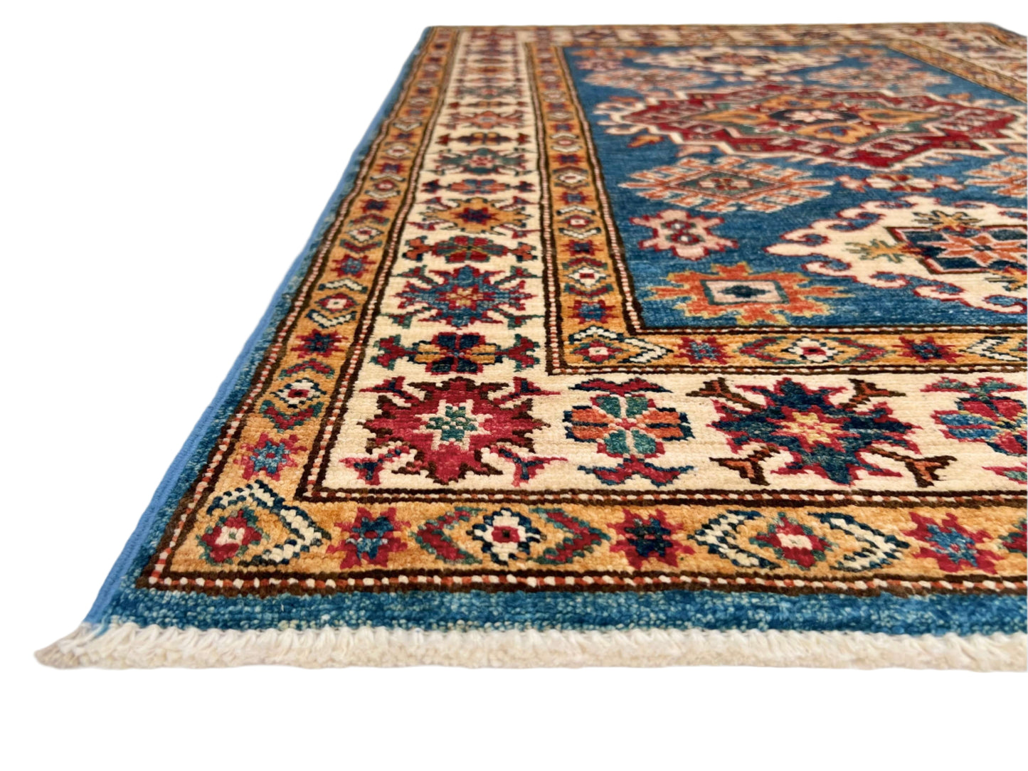 Super Kazak (2'11"x4'00") denim blue/ivory