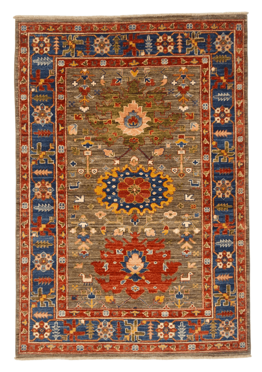 Afghan Ariyana (3'11"x5'09") brown/blue