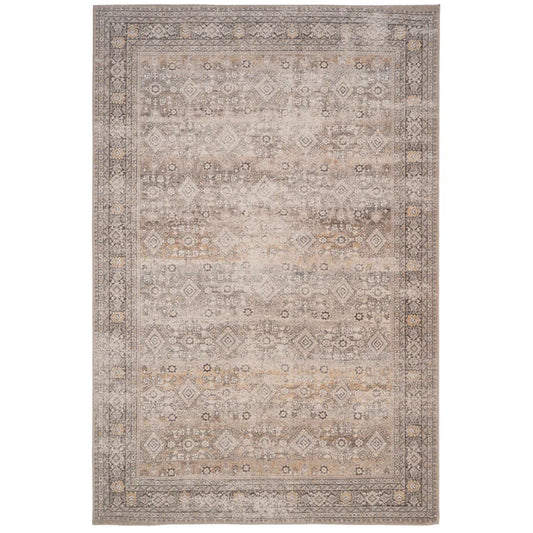 7'11"x11' Acadia Collection area rug, wool with vintage details, in Storm Gray tones