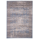 New Zealand Wool Erased Bakhtiari Design (5'03"x7'06") blue-gray/linen
