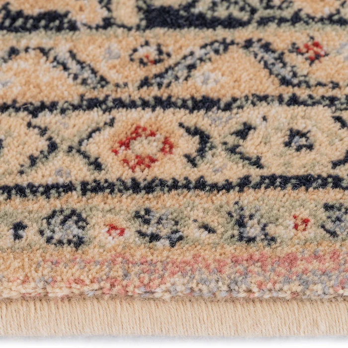 Up close of edging on sandstone area rug from Acadia collection at Kirishian Rugs