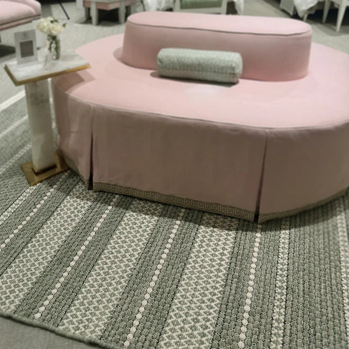 Reversible, hand woven wool area rug in green tones from Kirishian Rugs