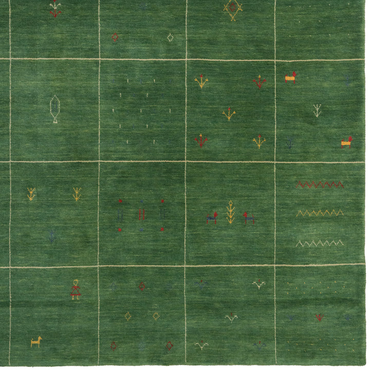 Modern New Zealand wool (5x8) green – Kirishian Rugs