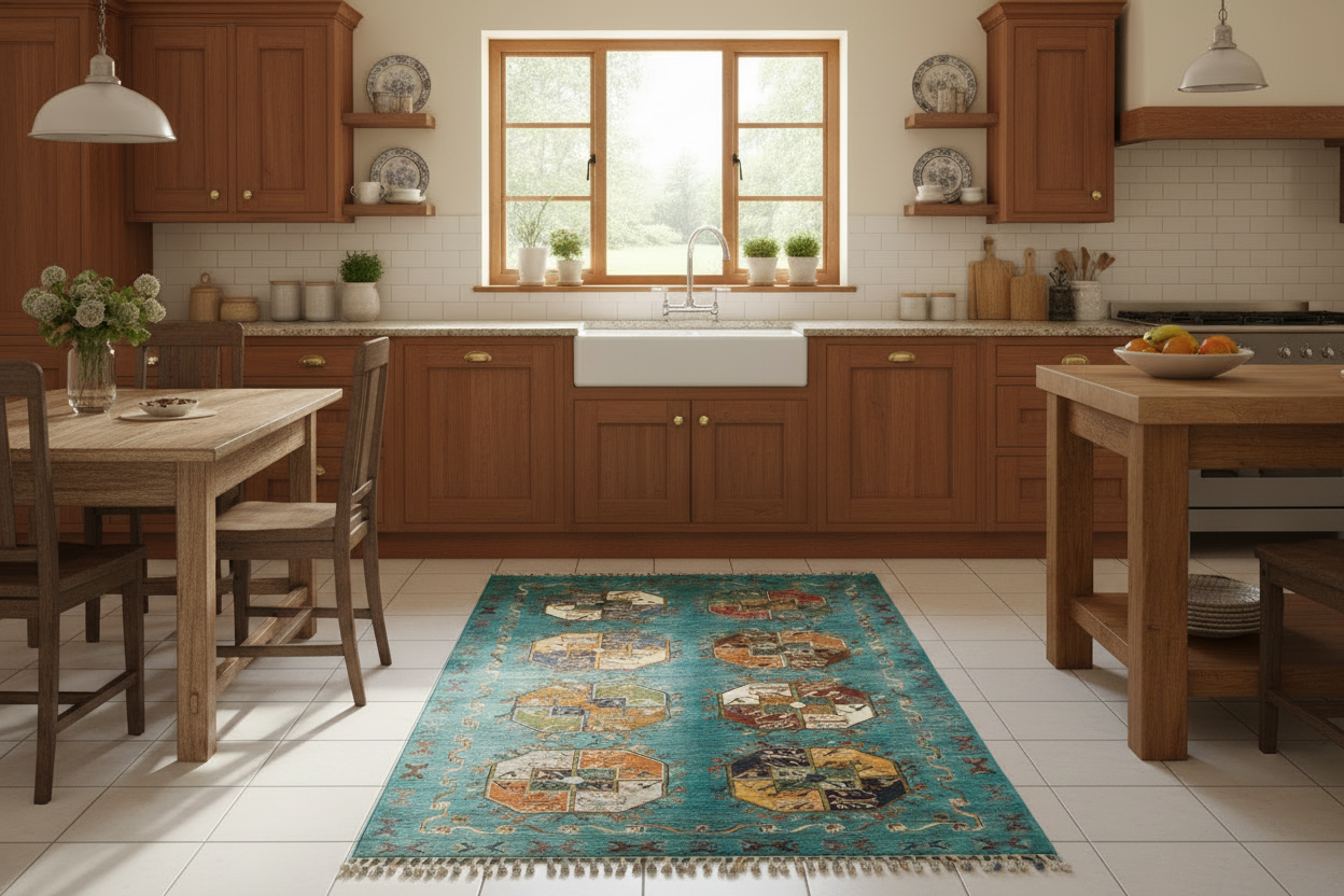 Afghan Ersari (4'01"x6'02") turquoise/multicolor