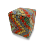 Kilim-Style Cube Ottoman