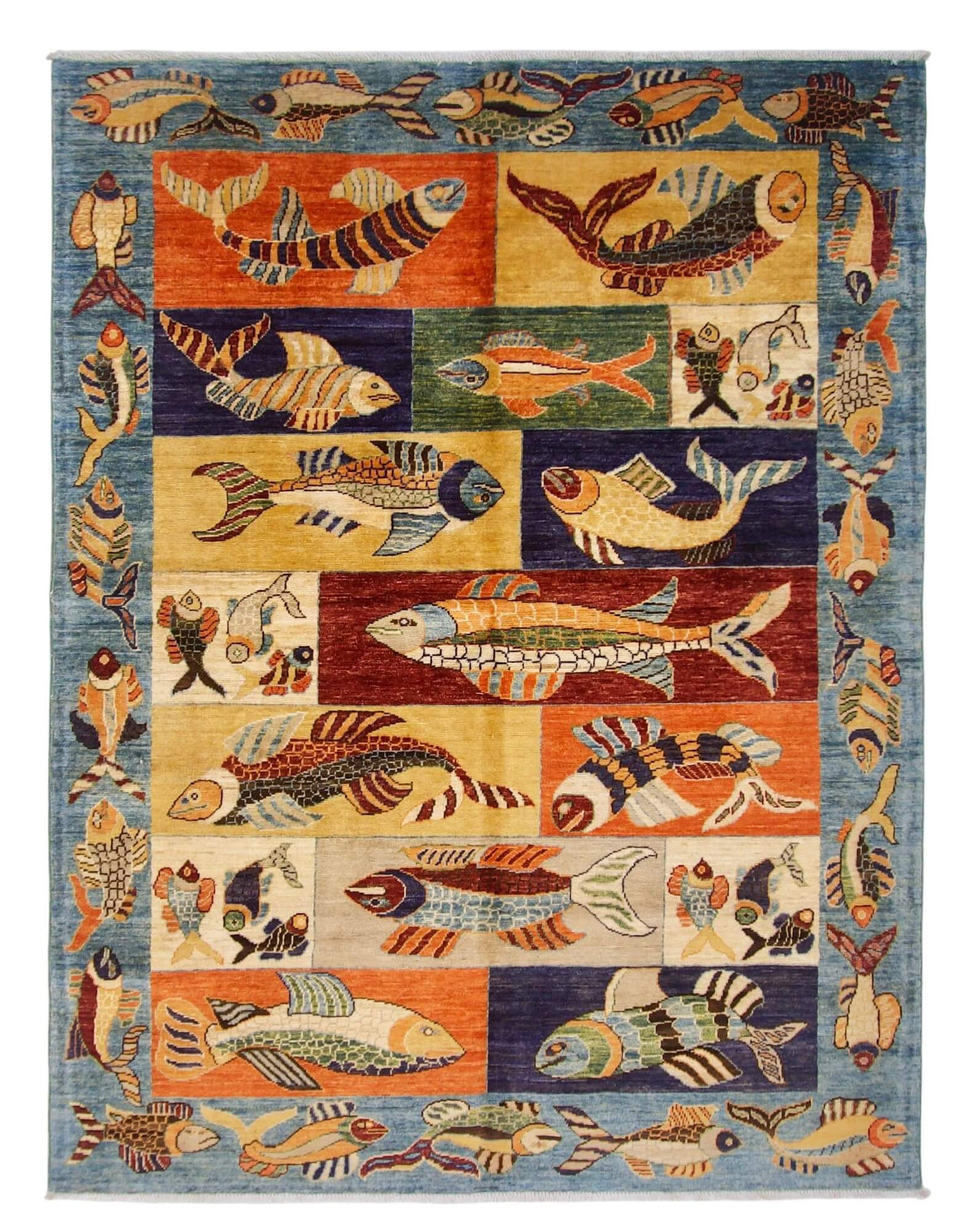 Fine Ariana - Multi-Panel Oceanic (4'10"x6'04") multicolor/blue