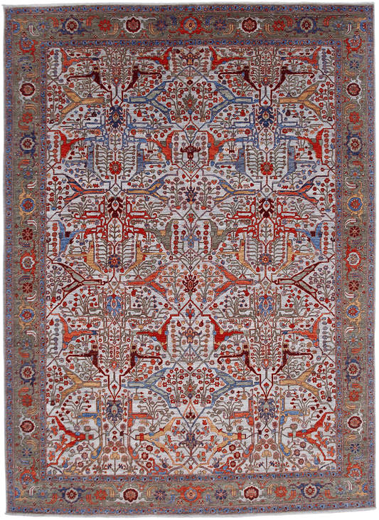 Faryab-Bidjar (9'02"x12'08") lt.gray/dk.sage