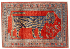 Aryana Tiger (4'00'x5'10") red/teal