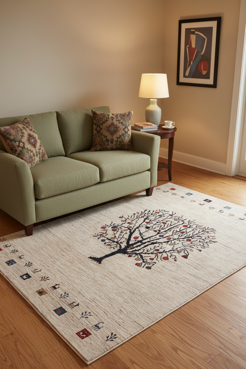 Luri Tree of Life (4'01"x6'01") Ivory