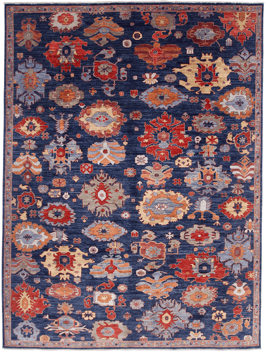 Aryana-Oushak (8'09"x11'09") navy/multicolor