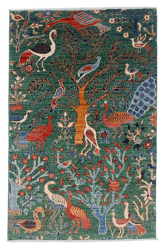 Fine Aryana Peacock (3'03"x5'01") green