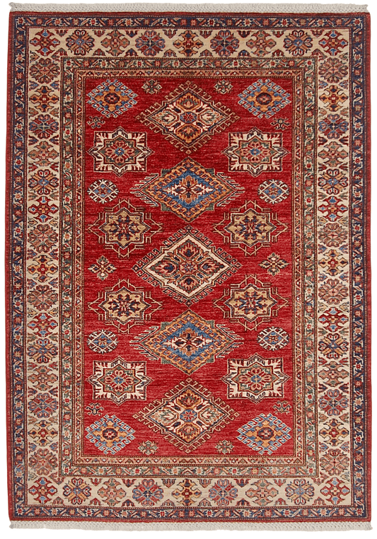 Super Kazak (4'01"x5'09") red/ivory