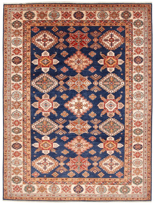 Super Kazak (8'06"x11'02) blue/ivory