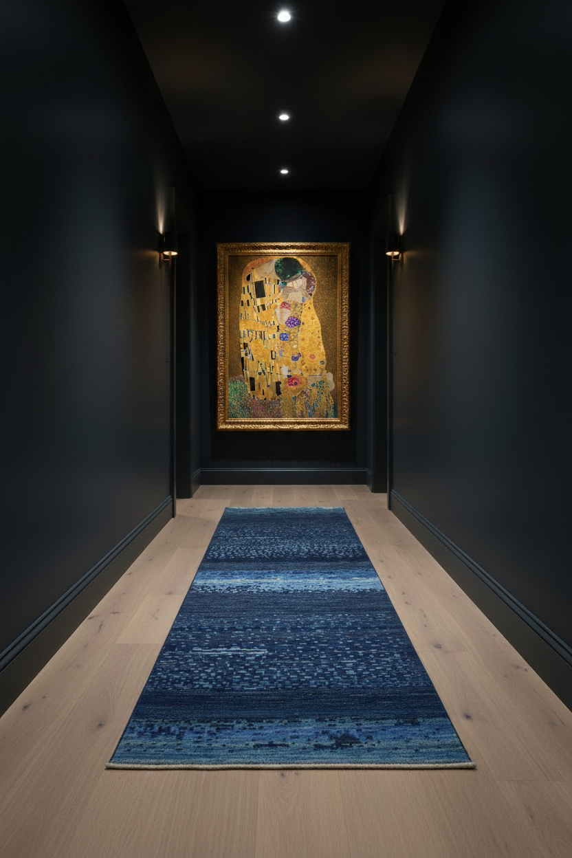 Contemporary Gabbeh (3'00"x10'00") deep indigo