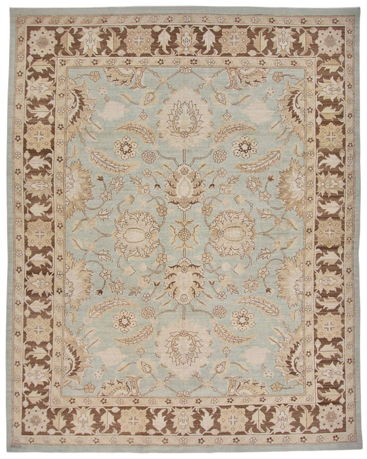 Fine Afghan Sultanabad (8'00"x10'02") lt.blue/brown