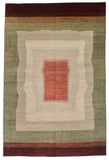 Fine Gabbeh (7'06"x11'06") green/earthtones