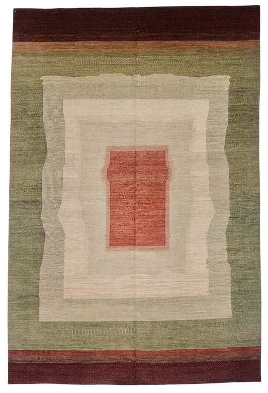 Fine Gabbeh (7'06"x11'06") green/earthtones