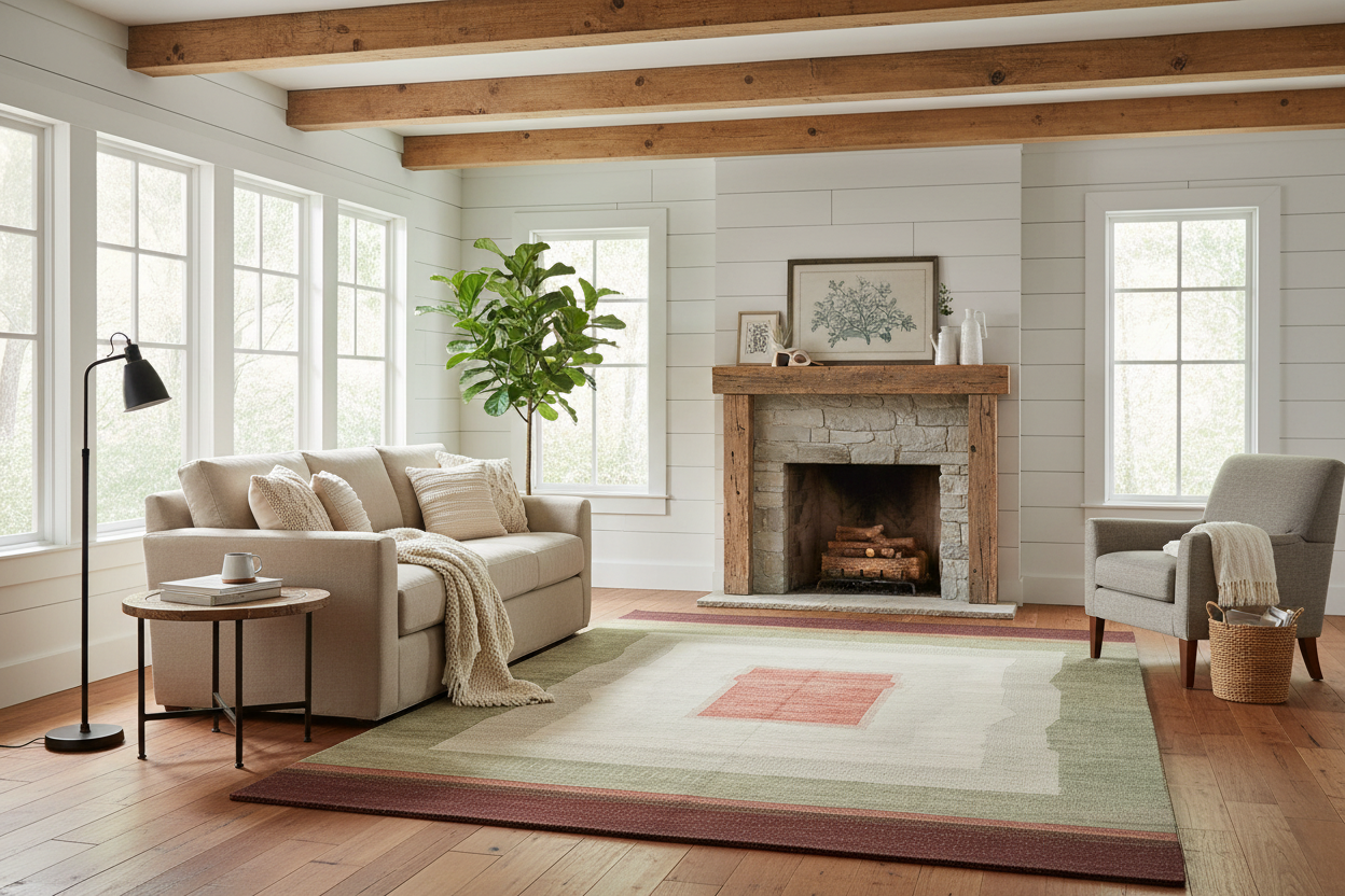 Fine Gabbeh (7'06"x11'06") green/earthtones