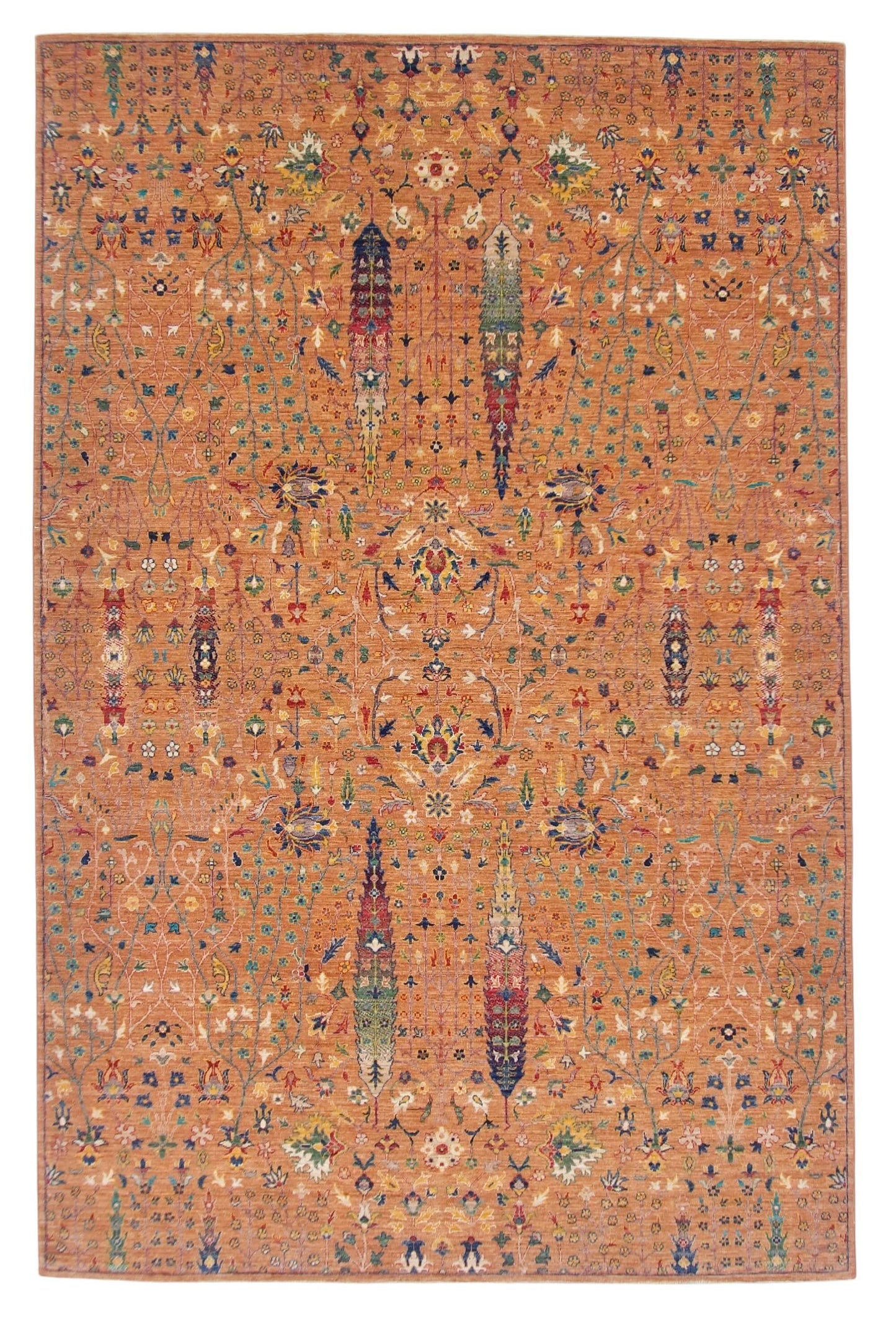 Nooristan -Tree of Life (5'11"x9'02") peach/multicolor