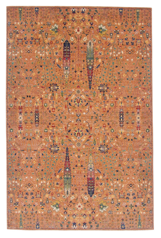 Nooristan -Tree of Life (5'11"x9'02") peach/multicolor