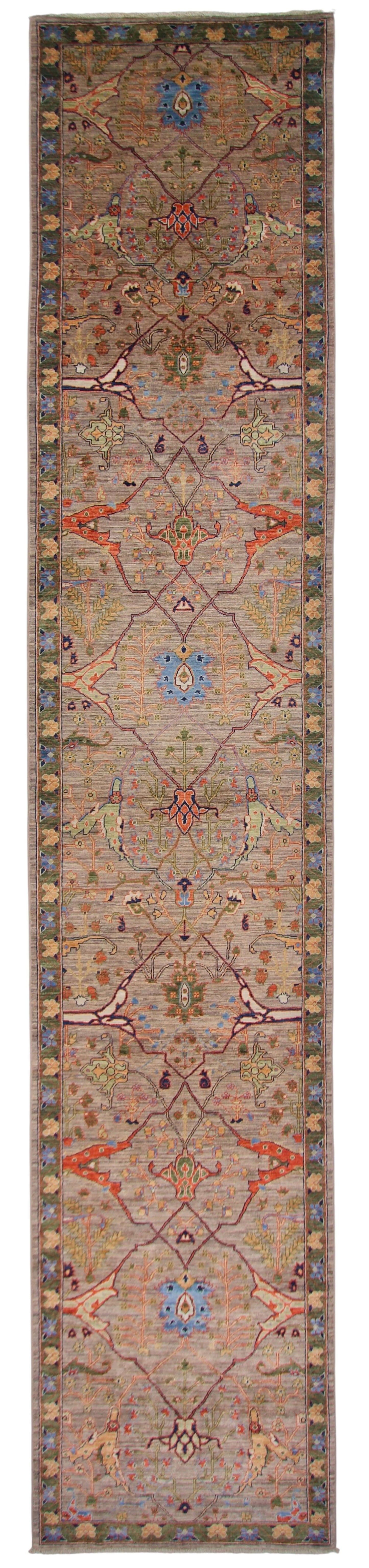 Faryab - Bidjar (2'08"x13'07") camel/green