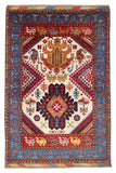Baluch - Shirvan (4'02"x6'05") ivory/blue/multicolor
