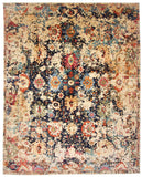 Faryab - 'Erased' Sultanabad (8'05"x10'05") indigo/multicolor