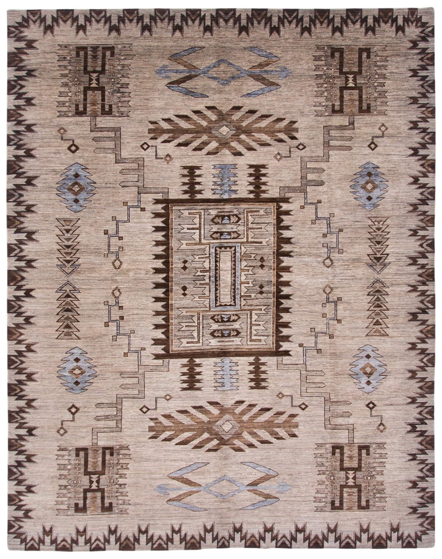 Afghan Navajo (7'11"x10'00") undyed/lt.blue