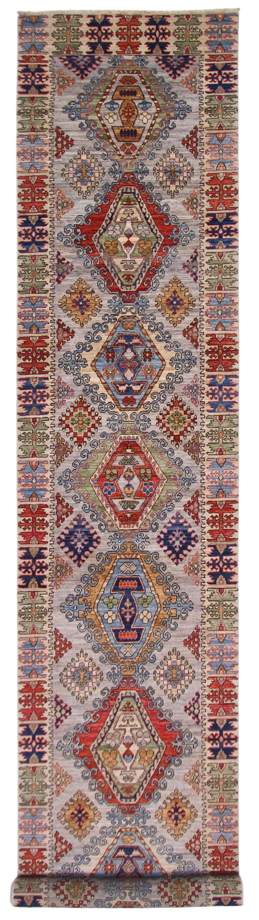 Aryana - Kuba-Shirvan (3'02"x15'08") ivory/multicolor