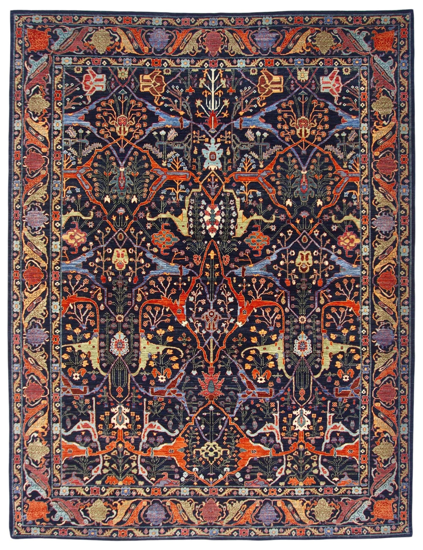 Faryab - Bidjar (8'00"x10'05") indigo/multicolor