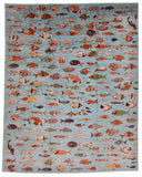Aryana - Oceanic Gabbeh (7'10"x10'00") lt.blue/multicolor