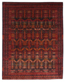 Abrash - Turkmen Revival Design (8'03"x10'05") red/rust/black