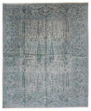 Faryab - Persian Garden Revival (8'01"x9'09") light gray/blue-green