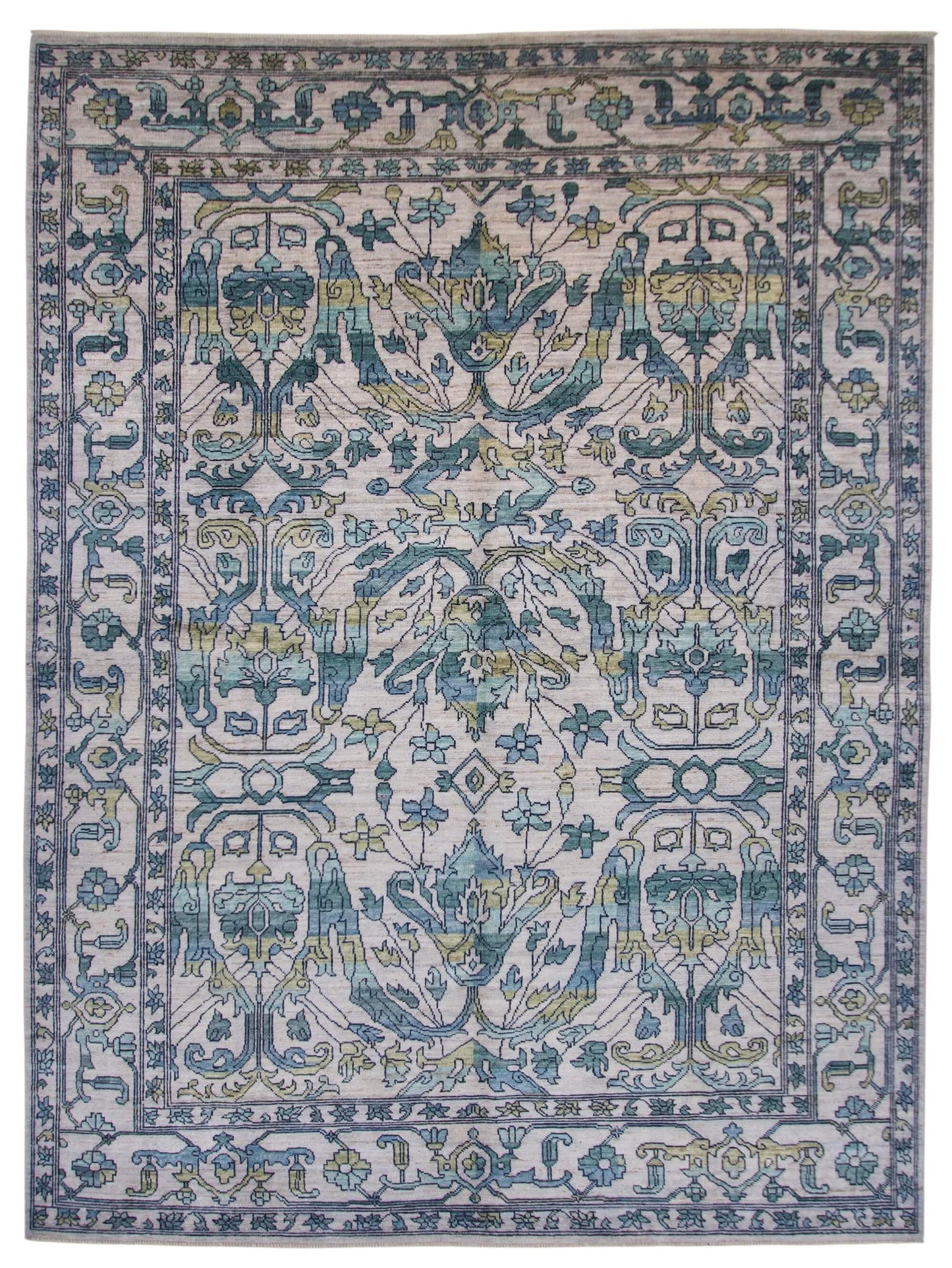 Abrash - Bidjar-Garrus Revival Design (8'01"x10'10") light gray/teal