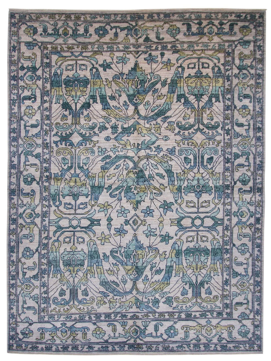 Abrash - Bidjar-Garrus Revival Design (8'01"x10'10") light gray/teal