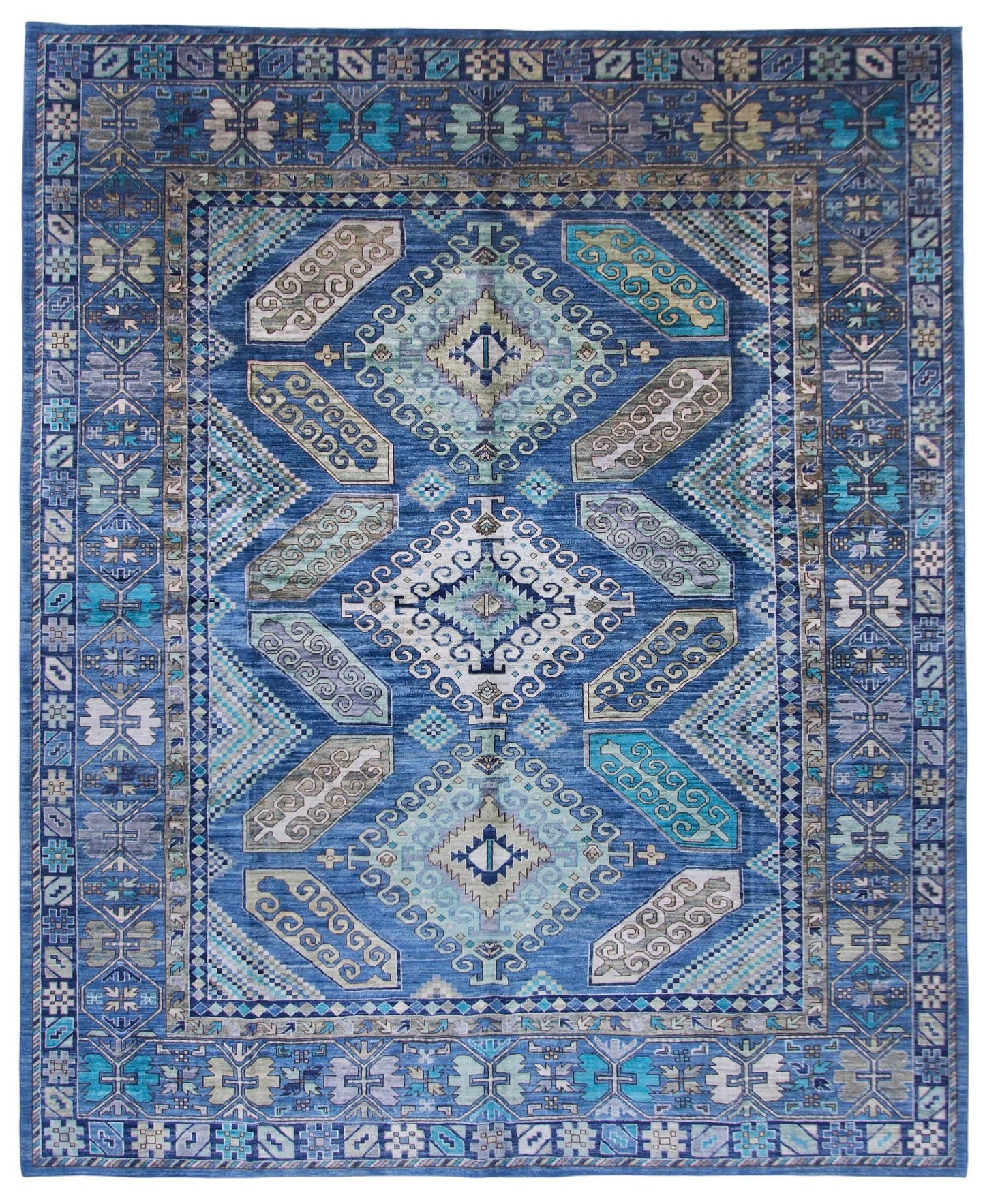 Aryana - Cuacasian Kazak Revival (8'01"x9'10") blue tones