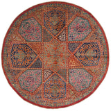 Aryana - Afghan Arabesque (8'Round*) red/blue/teal