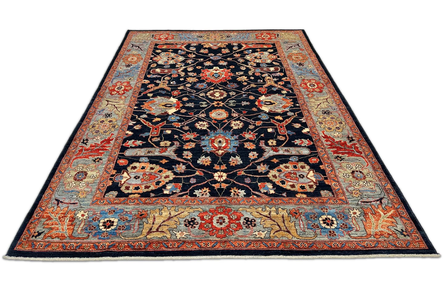 Aryana - Bidjar (6'01"x8'07") deep indigo/ivory/multicolor