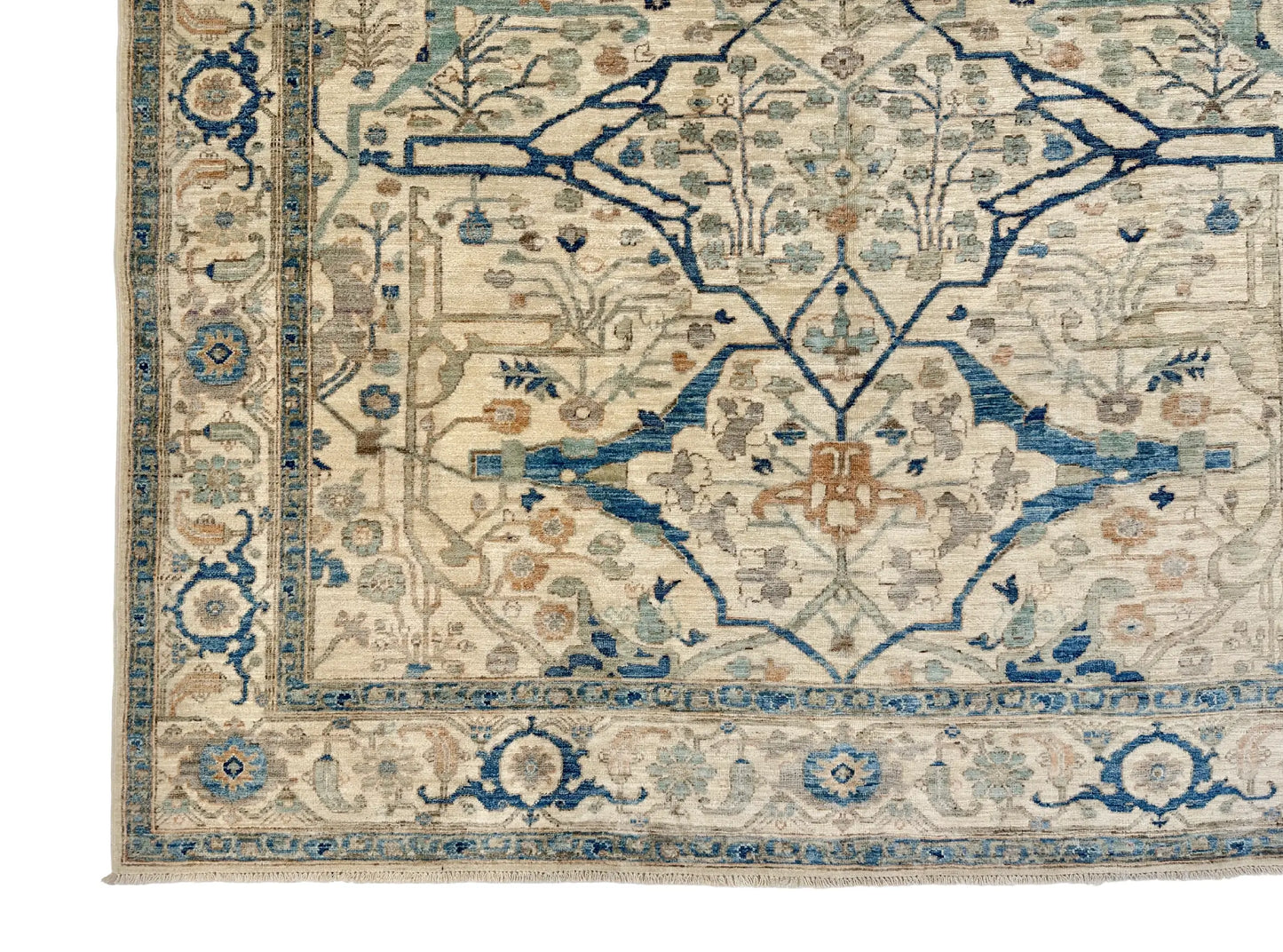 Faryab - Bidjar (6'01"x8'07") ivory/blue