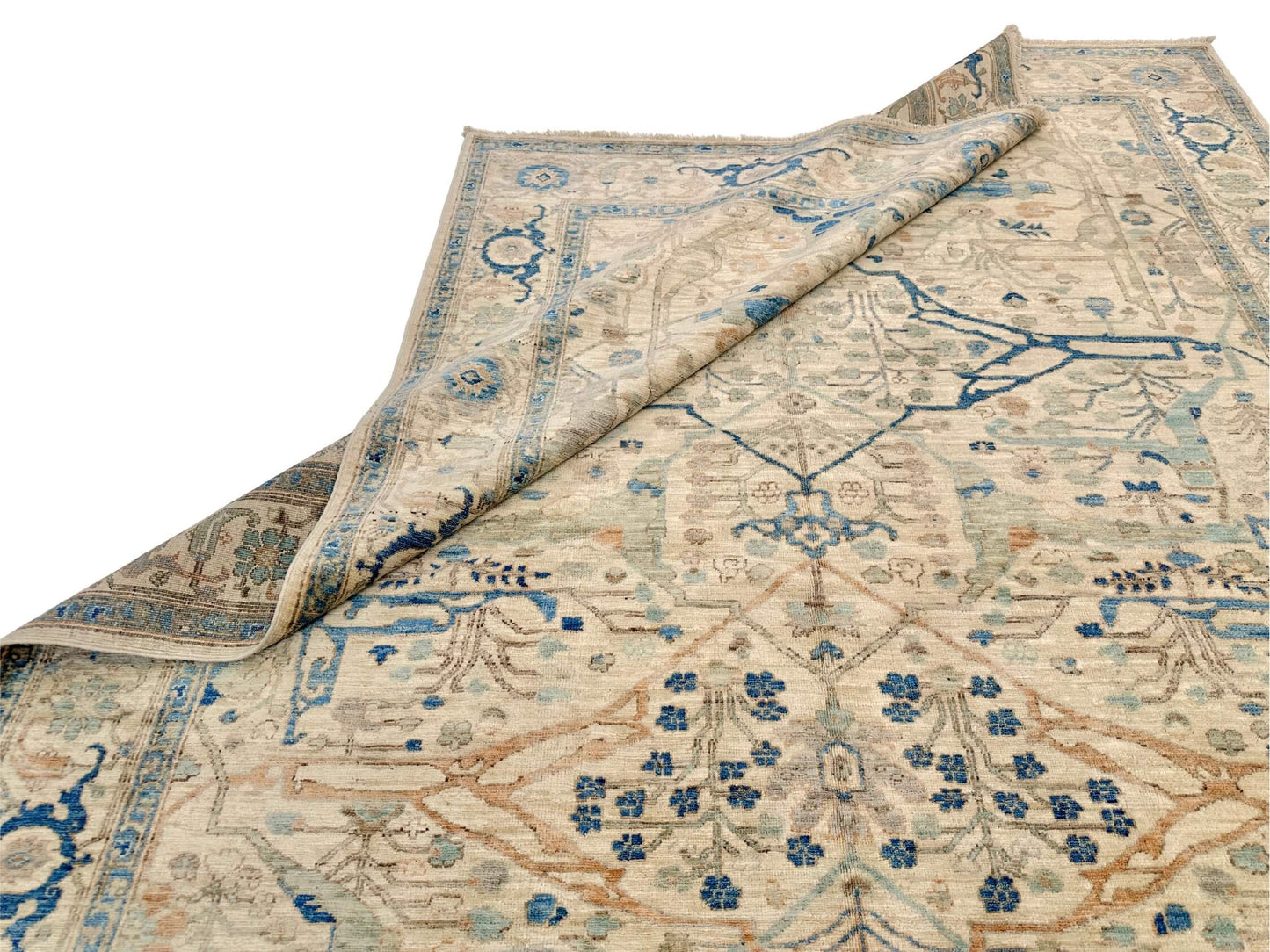 Faryab - Bidjar (6'01"x8'07") ivory/blue